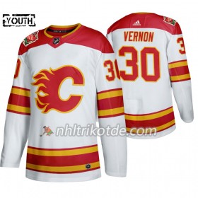 Calgary Flames Trikot Mike Vernon 30 Adidas 2019 Heritage Classic Weiß Authentic - Kinder